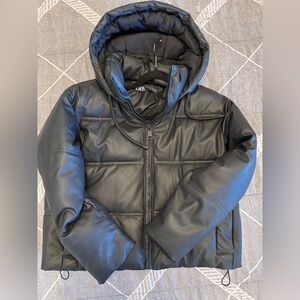 Zara Faux Leather Puffer jacket